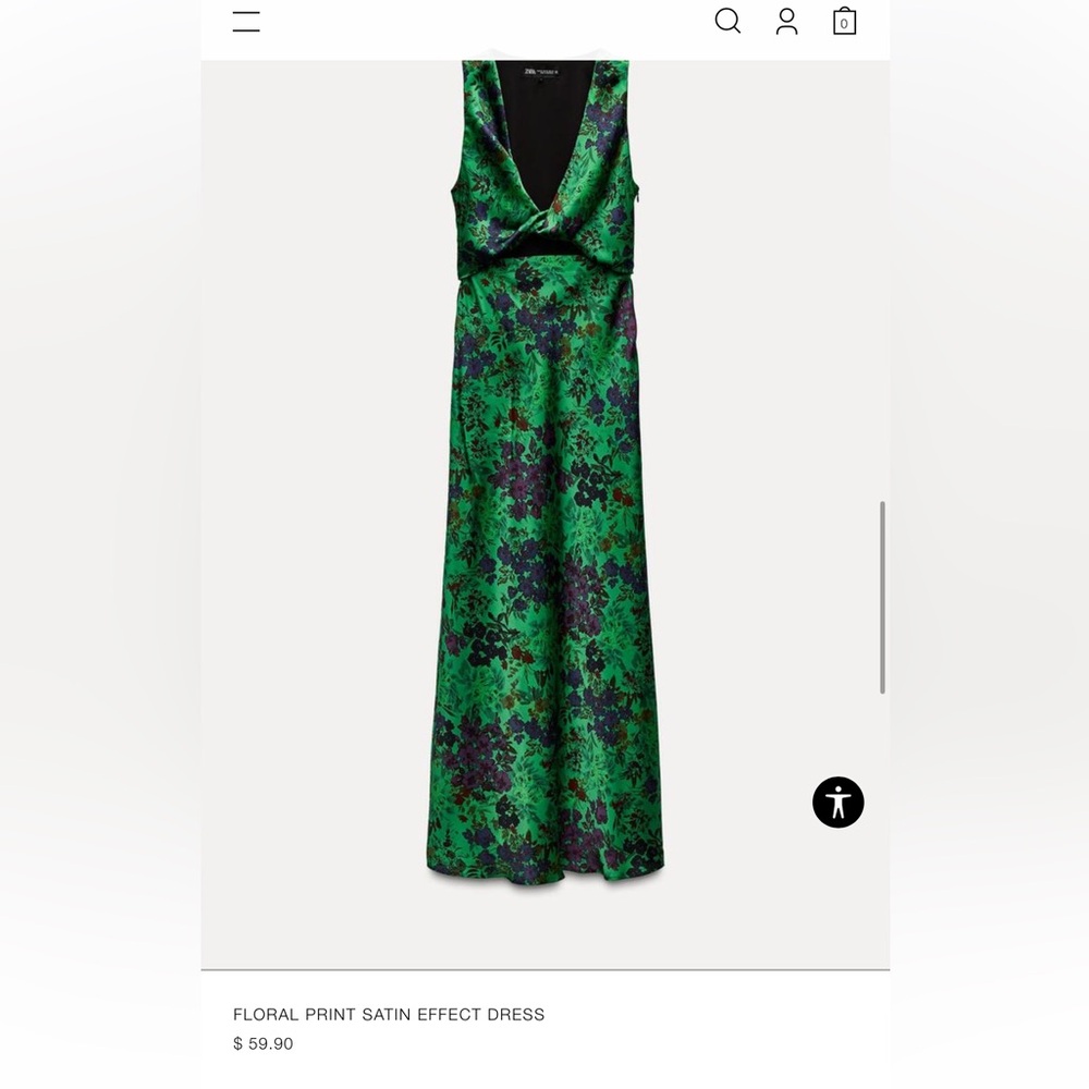 Zara FLORAL PRINT SATIN EFFECT DRESS